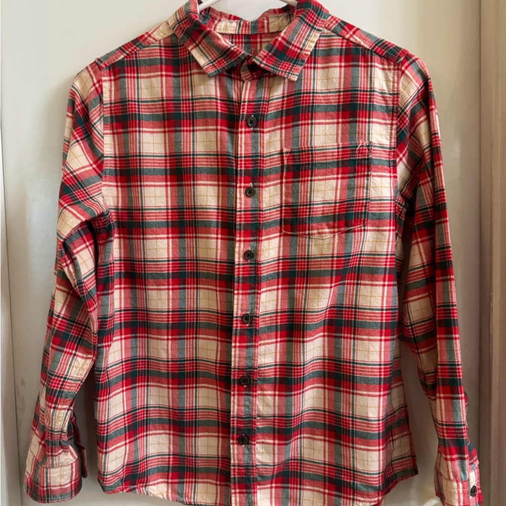 Cat & Jack Red and Cream Plaid Men's Shirt